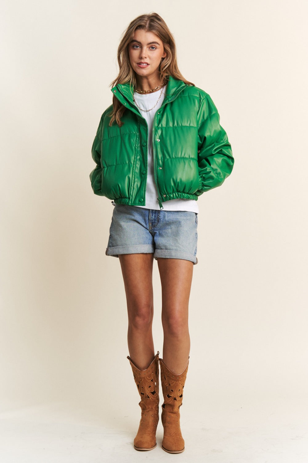 J.NNA Crop Puff Jacket