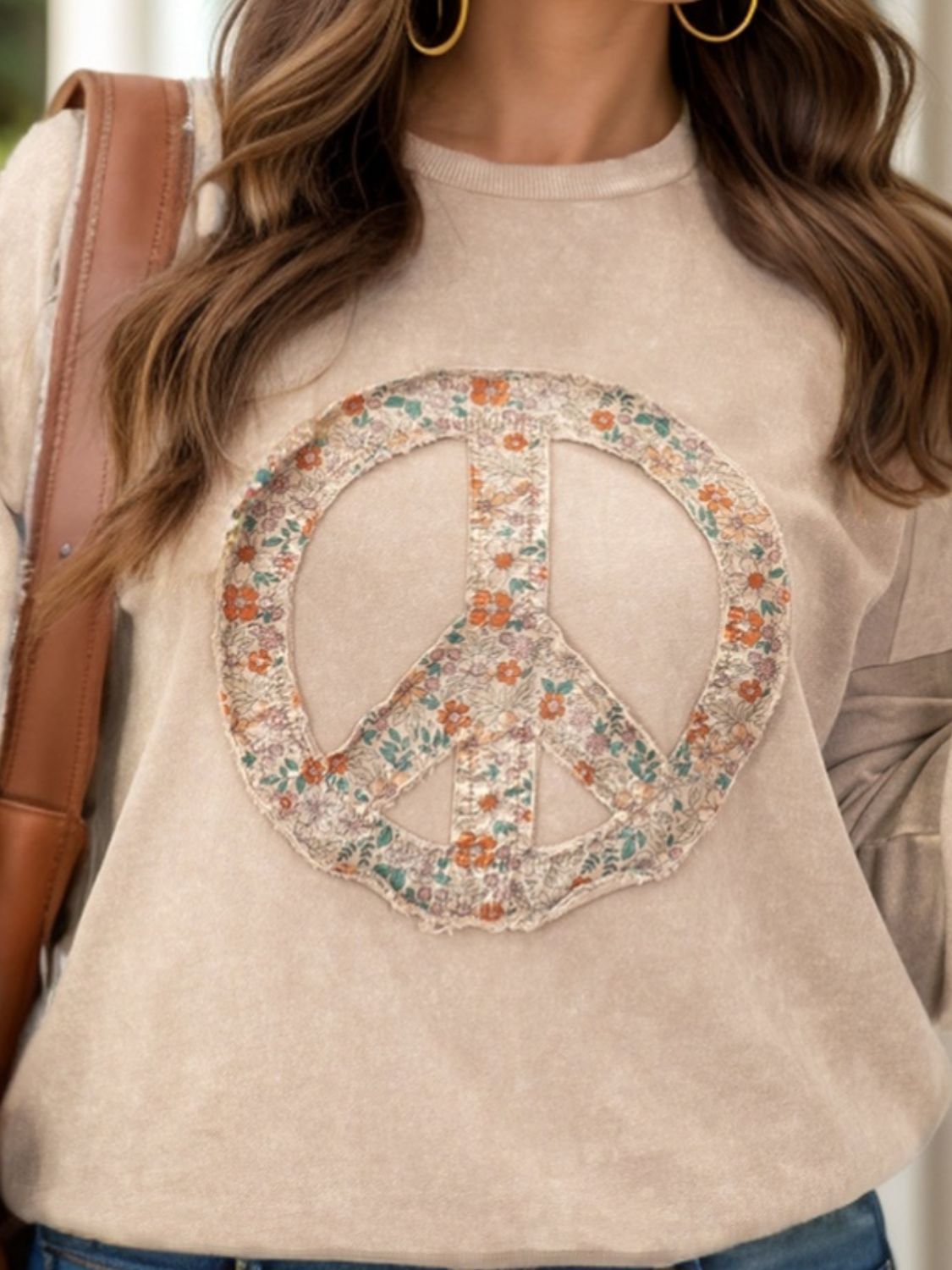 Peace Sign Long Sleeve Sweatshirt